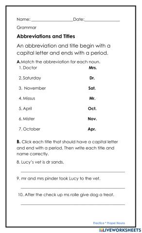 Abbreviations and Titles