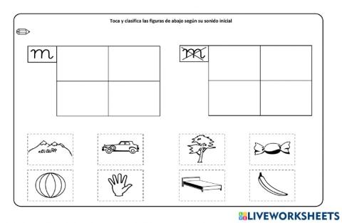 Identifica la letra M en los elementos