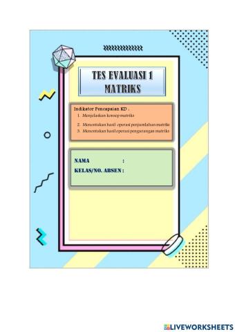 Tes Evaluasi 1 Matriks X RPL 1