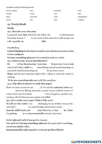 Ielts speaking model and vocab practice