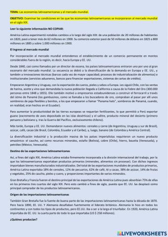 Ingreso al mercado mundial