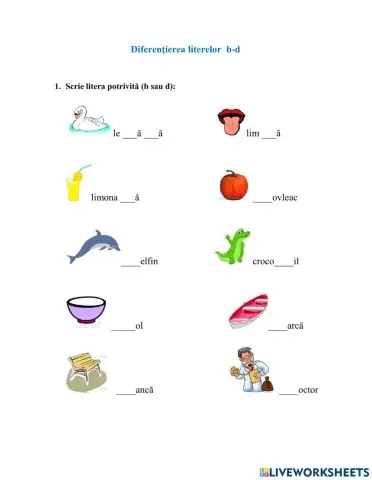 Diferențierea literelor b-d