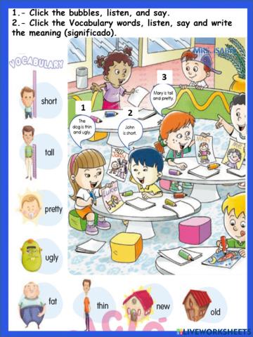 I Love my friends Vocabulary