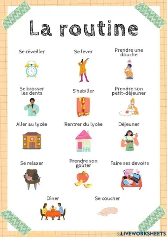 La routine - vocabulaire