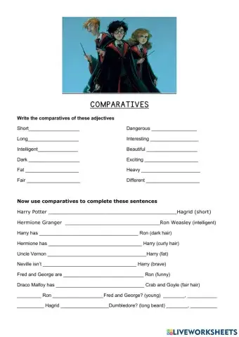 Descriptions and comparatives Harry Potter