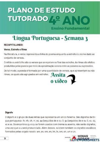 Língua Portuguesa - Pet 1 - Semana 3
