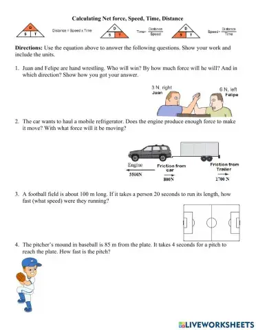 Calculate net force and speed