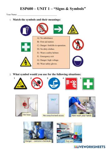 ESP600 - Unit 1: Signs & Symbols