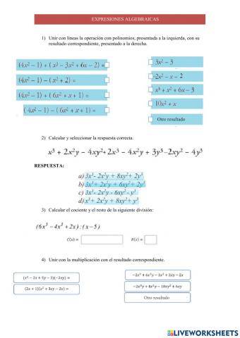 Expresiones algebraicas
