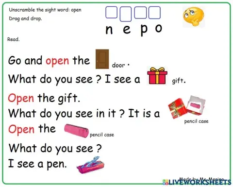Sight word:open
