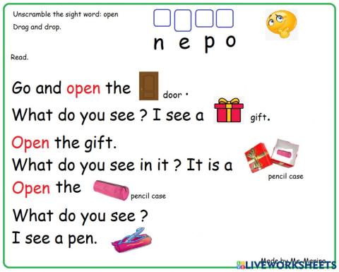 Sight word:open