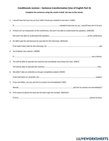 Conditionals revision