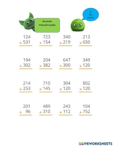 Sumas monstruosas