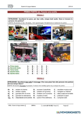 KPG comprensione orale