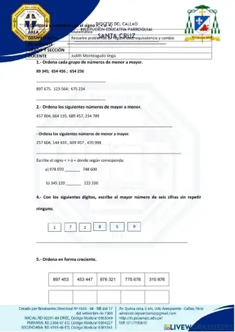 comparacion de numeros