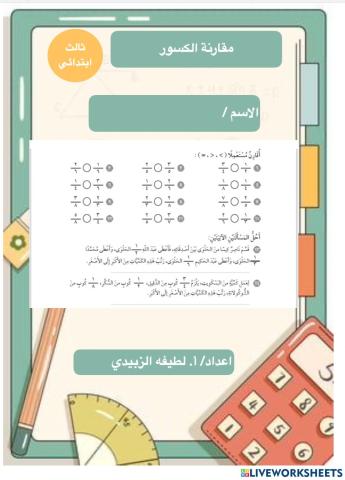 مقارنة الكسور