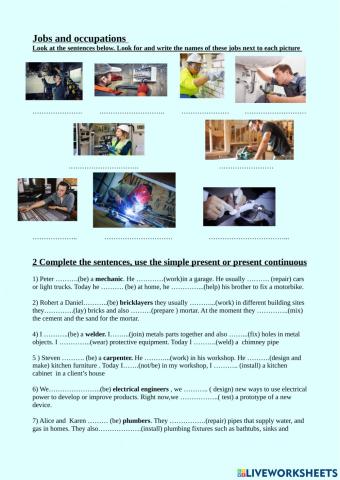 Jobs and occupations