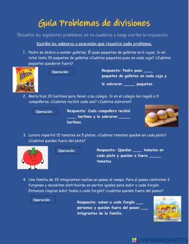 Guía resolución de problemas, Divisiones