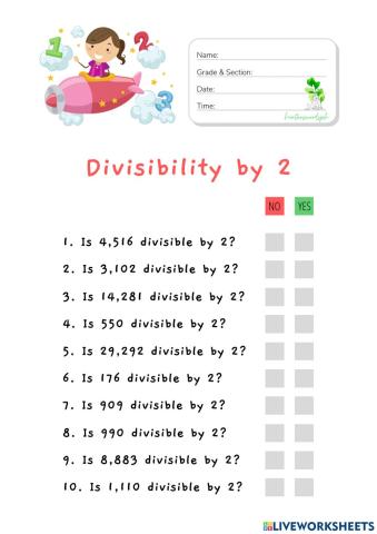 Divisibility by 2 (HuntersWoodsPH Math)