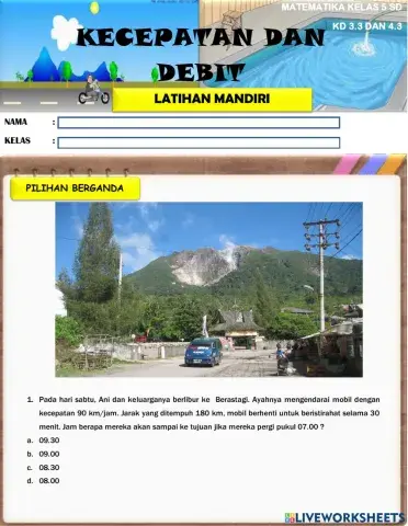 Cbt keccepatan dan debit kelas 5 sd