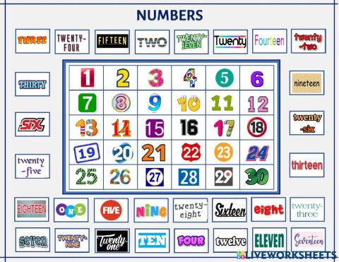 Numbers 1-30