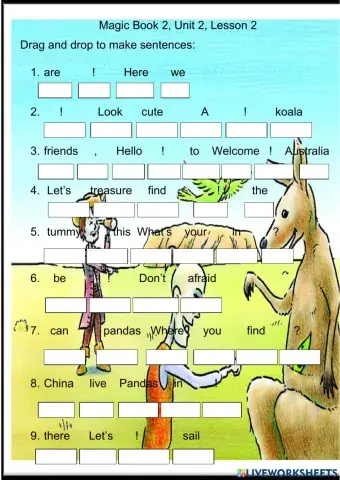 Magic book 2 unit 2 lesson 2 sentence building