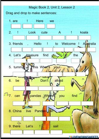 Magic book 2 unit 2 lesson 2 sentence building