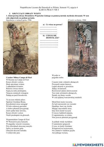 Liceum dla dorosłych w Pilźnie, semestr VI, zajęcia 4