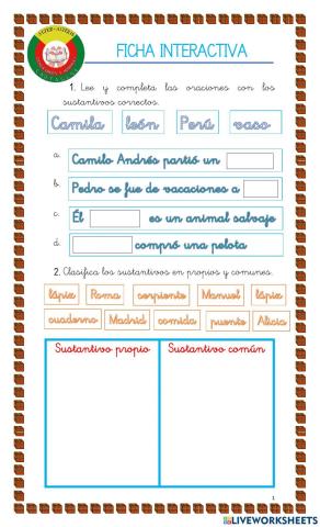 Sustantivos propios y comunes