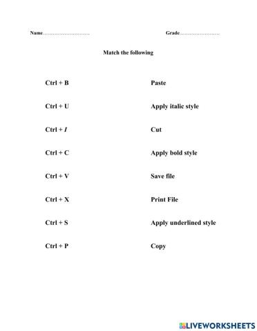 Keyboard shortcuts QUIZ