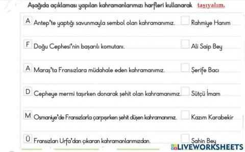 Kurtuluş Savaşı Kahramanları