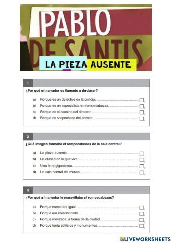 Cuento La Pieza Ausente