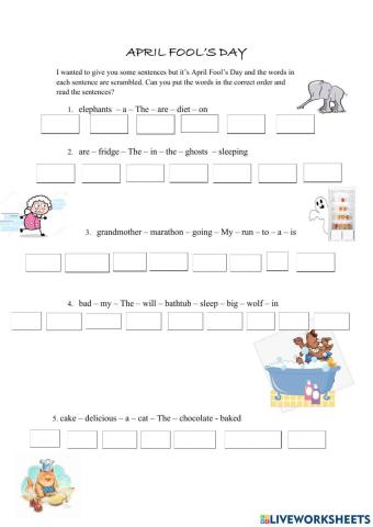 April Fool's Scrambled sentences