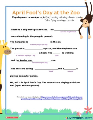 April Fool's Day at the zoo