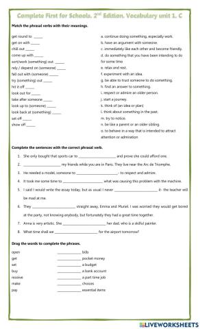 Complete First for Schools Unit 1. Vocabulary C