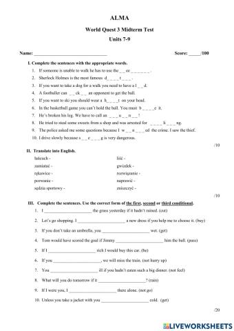 World quest 3 units 7-9