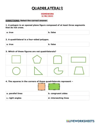 Quadrilaterals Homework -2