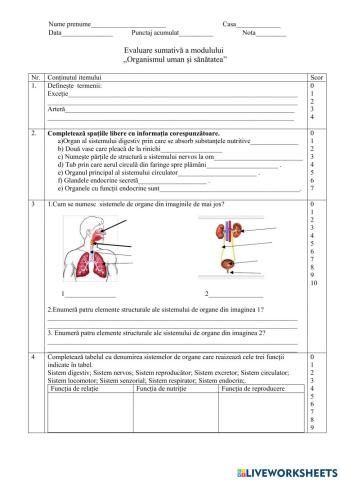 Organismul uman și sănătatea lui
