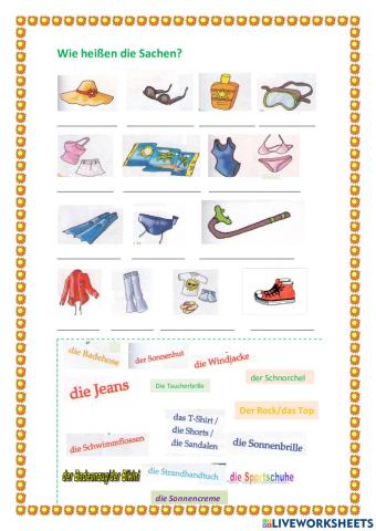 Sommersachen für den Urlaub