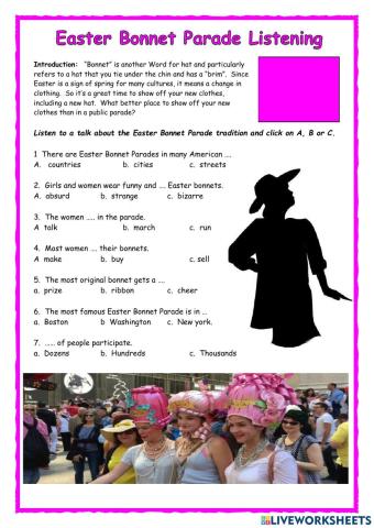 Easter Bonnet Parade Listening Activity