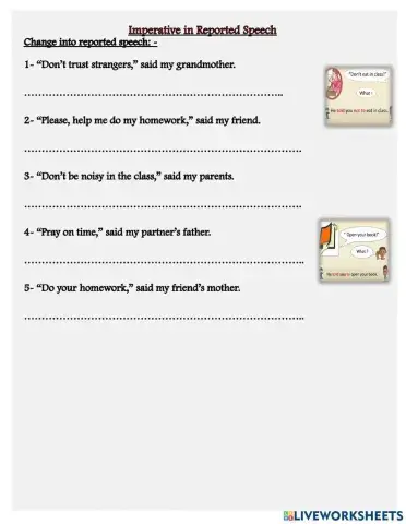 Imperative in reported speech