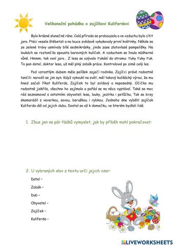 Velikonoční pracovní list
