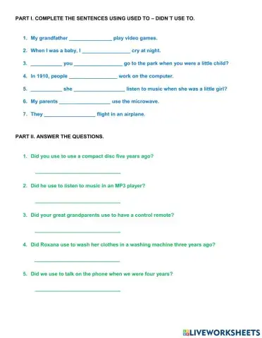 Used to - Didn-t use to