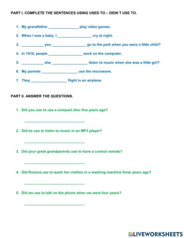 Used to - Didn-t use to