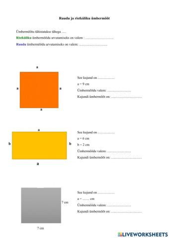 Ruudu ja risküliku ümbermõõt