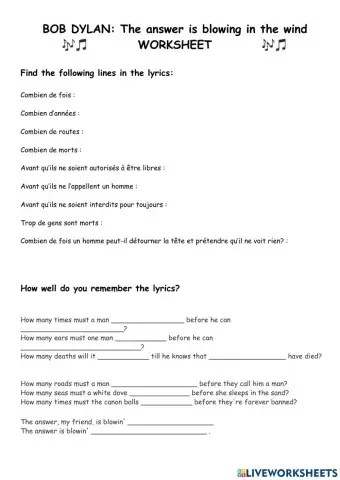 Bob Dylan The answer is blowing in the wind