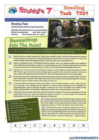 Spotlight 7 Task 7324