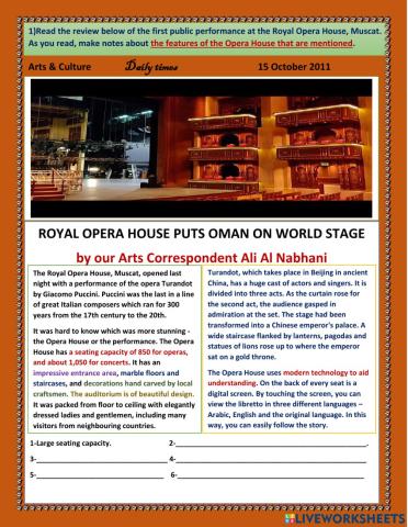 The first performance of Muscat Royal Opera House