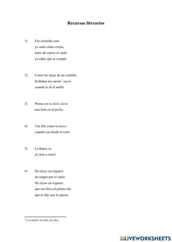 Recursos literarios - Nivel básico