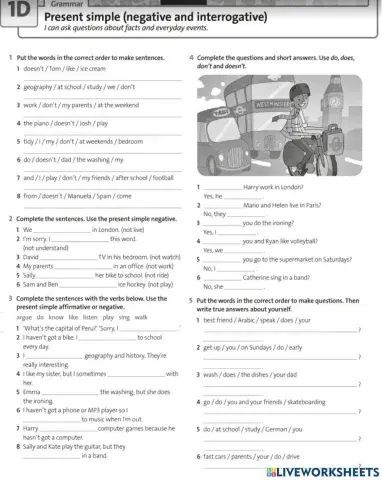 Simple present- Negative and Interrogative